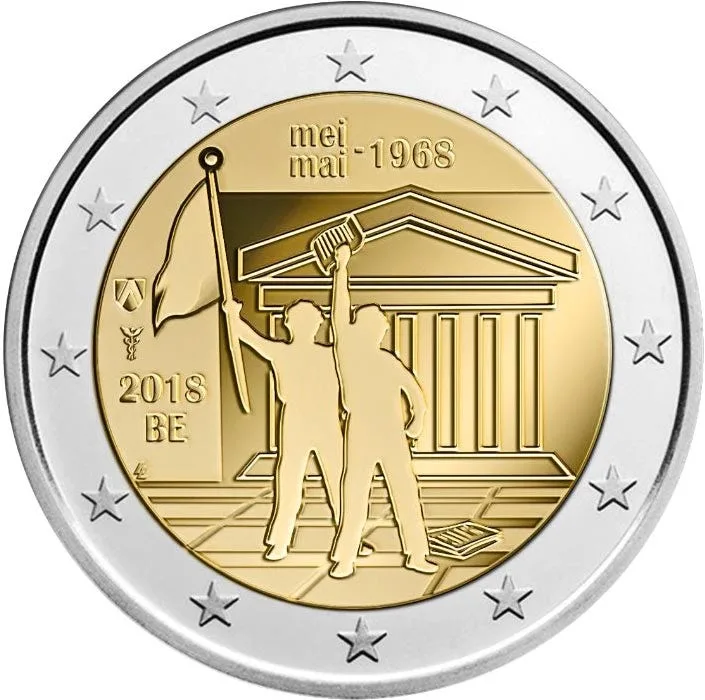 2 euro coin - May 1968 civil protests | Belgium 2018